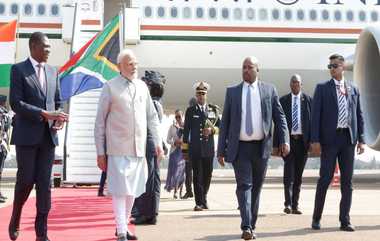 PM Modi Visits South Africa: தென்ஆப்பிரிக்காவில் வந்தே மாதரம் முழக்கத்துடன்  பிரதமர் மோடிக்கு  வரவேற்பு-நெகிழ்ச்சியில் பிரதமர் மோடி.!