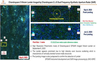 Chandrayaan: இரட்டை அதிர்வெண் செயற்கை துளை ரேடார் கருவியால் எடுக்கப்பட்ட போட்டோவை வெளியிட்டது இஸ்ரோ.. விபரம் உள்ளே.!