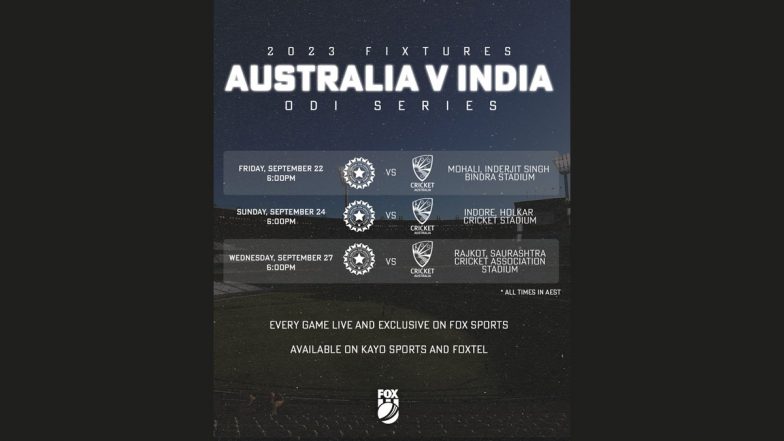 India Vs Australia ODI Tour: இன்னும் 2 நாட்கள் தான்... இந்தியா Vs ஆஸ்திரேலியா அணிகளுக்கு இடையேயான 3 ஒருநாள் போட்டிகள்.. லிஸ்ட் இதோ.! முழு விபரம் உள்ளே.!