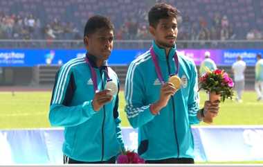 Asian Para Games Men's High Jump: பாரா ஆசிய விளையாட்டுகளில் இந்தியவுக்கு முதல் தங்கம், வெள்ளிப்பதக்கம்; சைலேஷ் குமார், தங்கவேல் மாரியப்பன் சாதனை.!