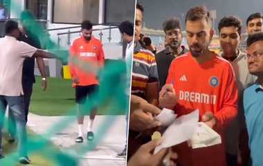 Virat Kohli Autograph: பயிற்சியின்போது தன்னை காணவந்த ரசிகர்களுக்கு ஆட்டோகிராப் வழங்கிய விராட்: மகிழ்ச்சியில் ரசிகர்கள்.!