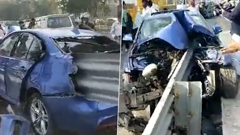 Gujarat BMW 3 Series Crash: 150 கி.மீ அசுர வேகம்; சாலைத்தடுப்பு கம்பியில் சொருகி நின்ற பி.எம்.டபிள்யு கார்; கட்டுப்பாட்டை இழந்து பயங்கரம்.!