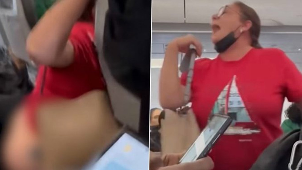 Woman Removes Pant in Front of Passengers: விமான பயணத்தில் பயணிகளை பதறவைத்த பெண் பயணி: சிறுநீர் கழிக்கப்போவதாக பேண்டை அவிழ்த்து பகீர் செயல்.!