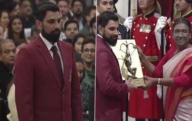 Mohammed Shami Receives Arjuna Award: மாபெரும் கவுரவம்.. முகமது ஷமிக்கு அர்ஜுனா விருது..!